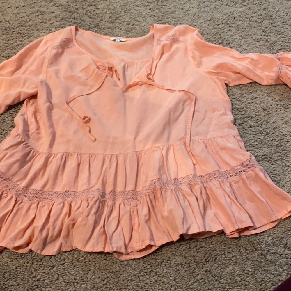 Pink lace detail top